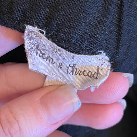 Hem & Thread S black cocktail academia bodycon dress button up party pockets - Picture 4 of 7